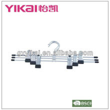 chrome-plated metal skirt hanger with metal cilps